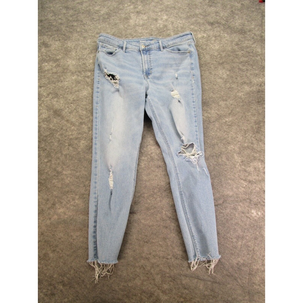 Old Navy Jeans womens 14 Rockstar Super Skinny Blue tapered leg Stretch Denim